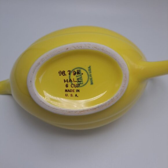 Hall Aladdin Genie Lamp Teapot Yellow Gold Trim Swirl Design Collectible Vintage - Picture 16 of 16